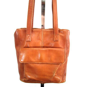 VTG Hobo International Medium Sz Distressed Brown Leather Shoulder Handbag